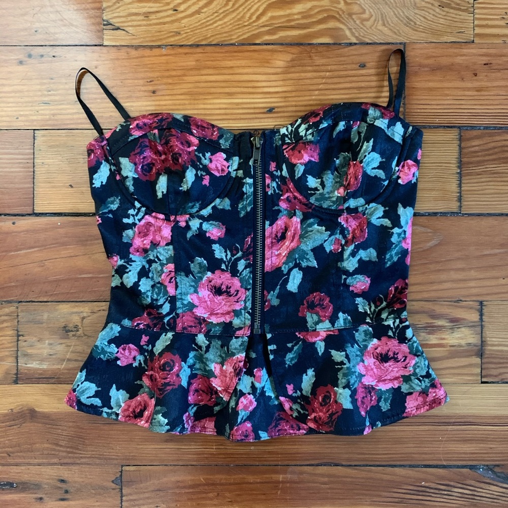 Satin Roses Corset - Picture 2 of 3